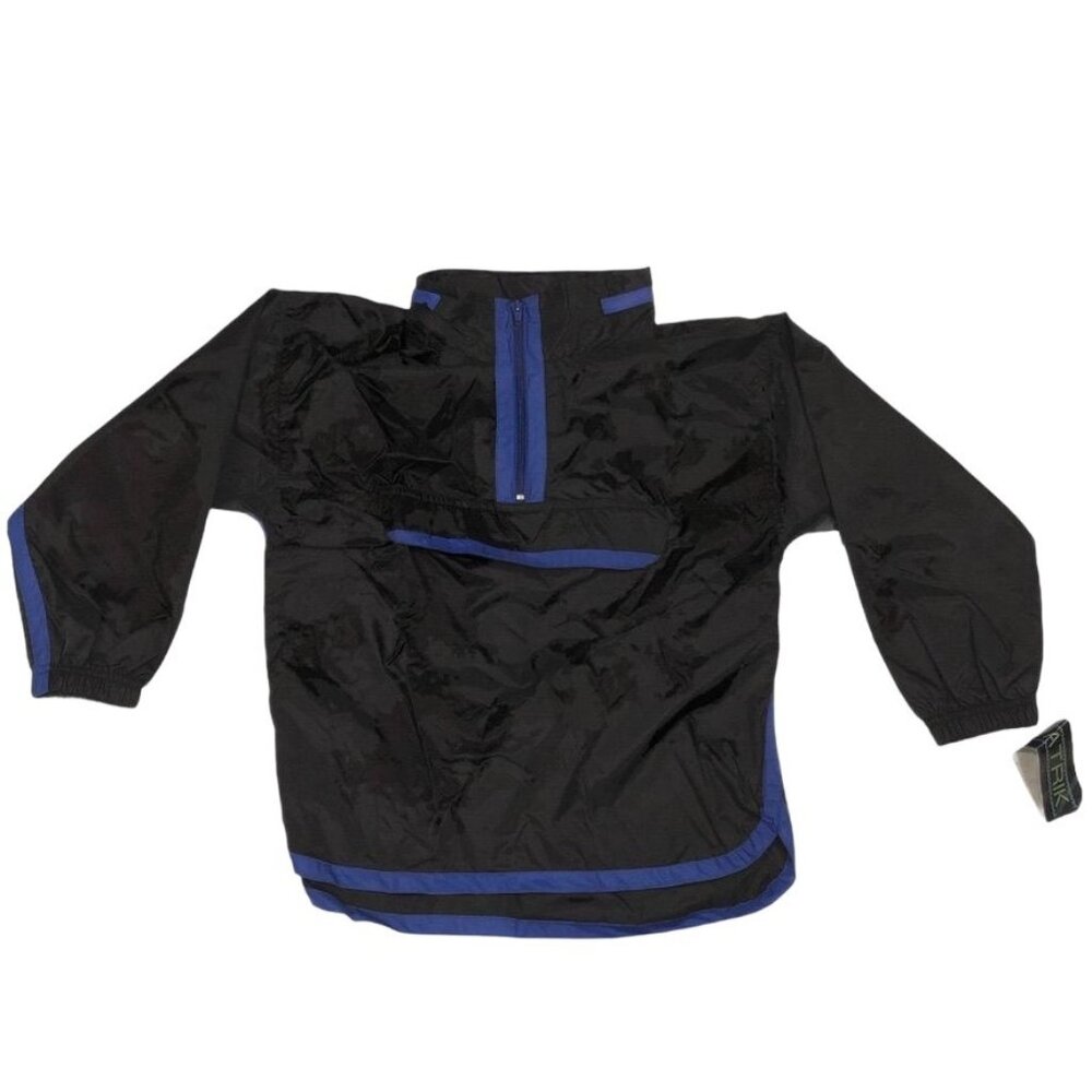 Matrix Pullover Hide Away Hood Track Jacket Retro Black Blue Children's Medium 8